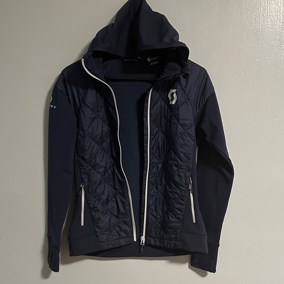 Scott Navy Blue Quilted Jacket with Hood Size S - Picture 5 of 12